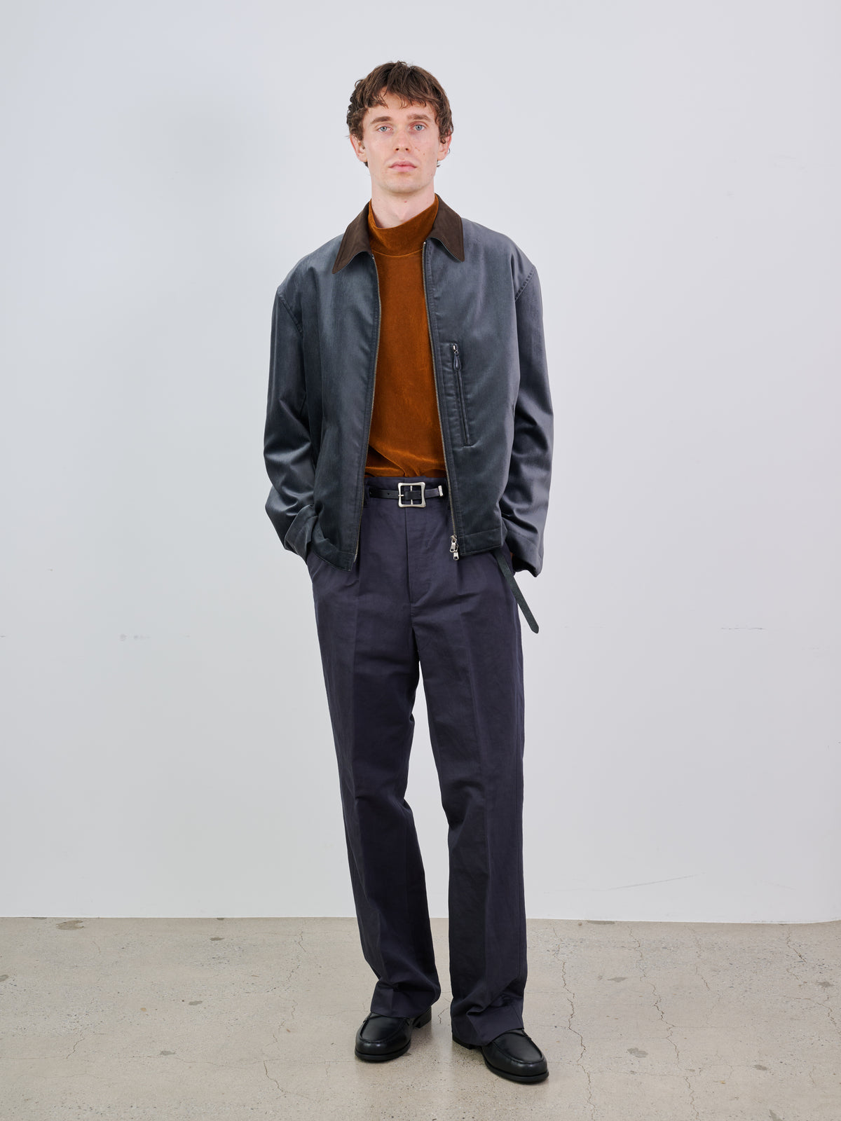 COTTON VELVET MINIMAL RIDING JACKET