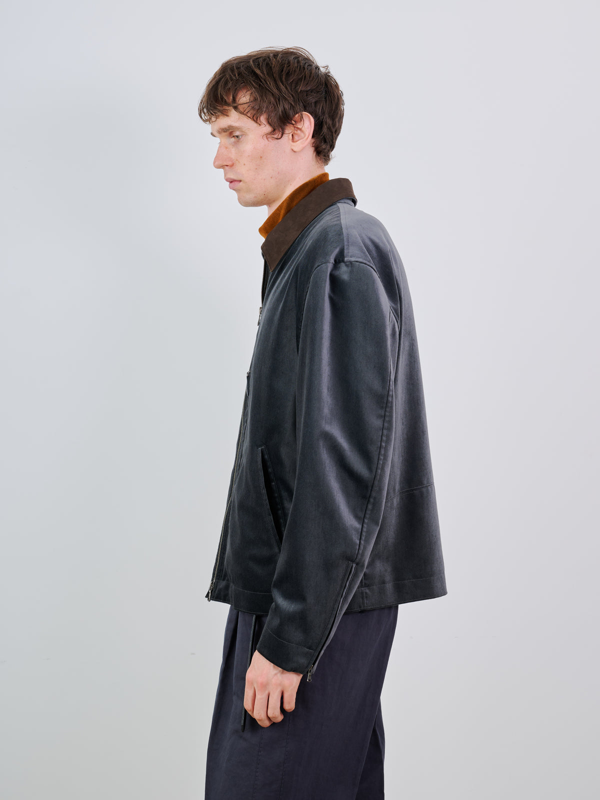 COTTON VELVET MINIMAL RIDING JACKET