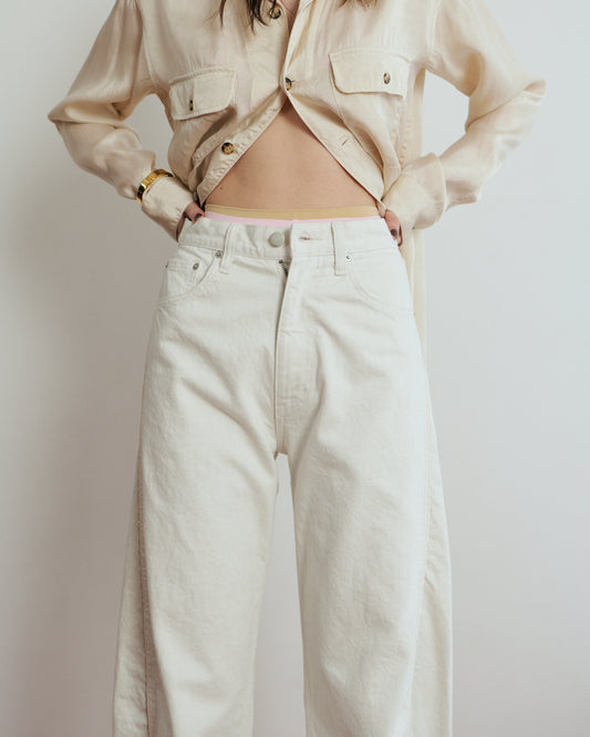 TWIST LINE WASHED STRAIGHT DENIM
