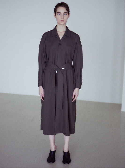 BELTED OVERCOAT SHIRT DRESS