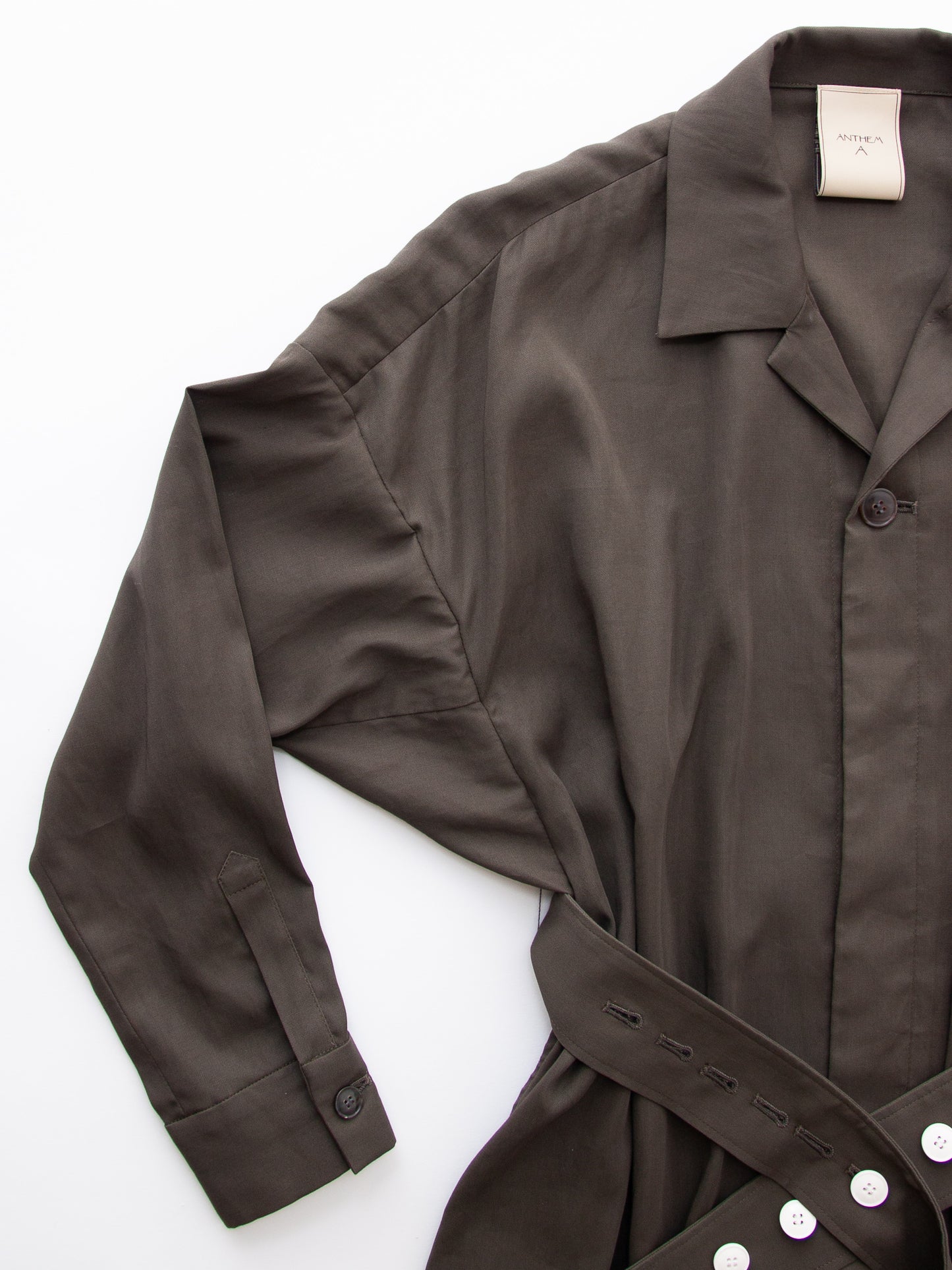 BELTED OVER COAT SHIRT DRESS