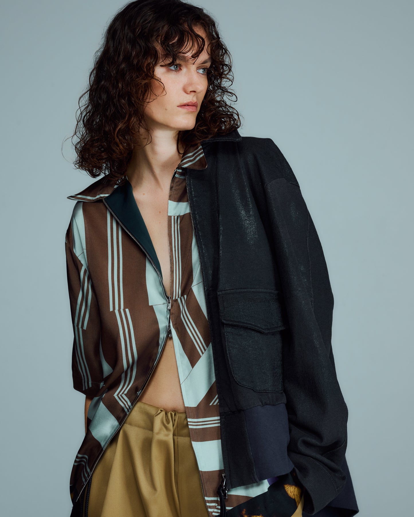 COLLAGE PRINTED OPEN COLLAR SHIRTS