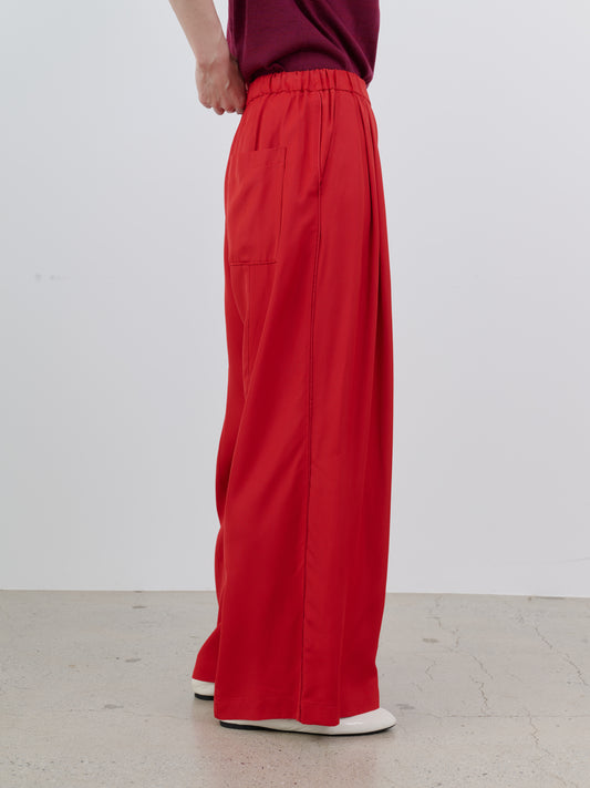 SILKY VISCOSE 2-TUCK FLARE EASY PANTS
