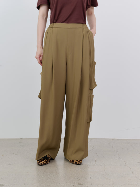 VISCOSE EASY WIDE CARGO PANTS