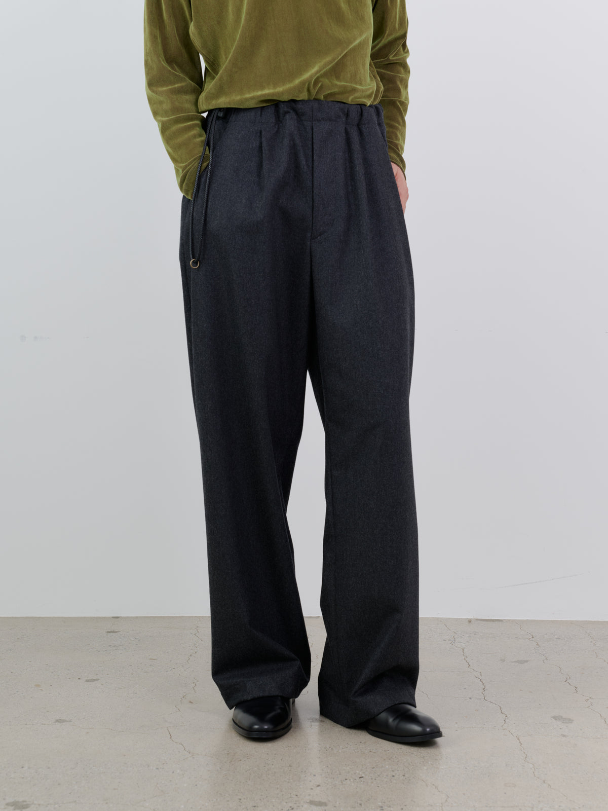 WOOL CASHMERE POPLIN MELTON NO-BRAINER PANTS