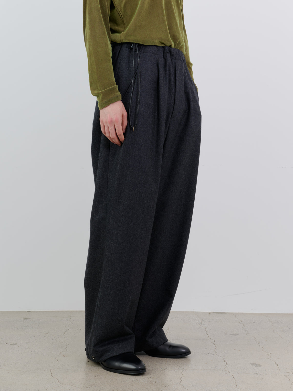 WOOL CASHMERE POPLIN MELTON NO-BRAINER PANTS