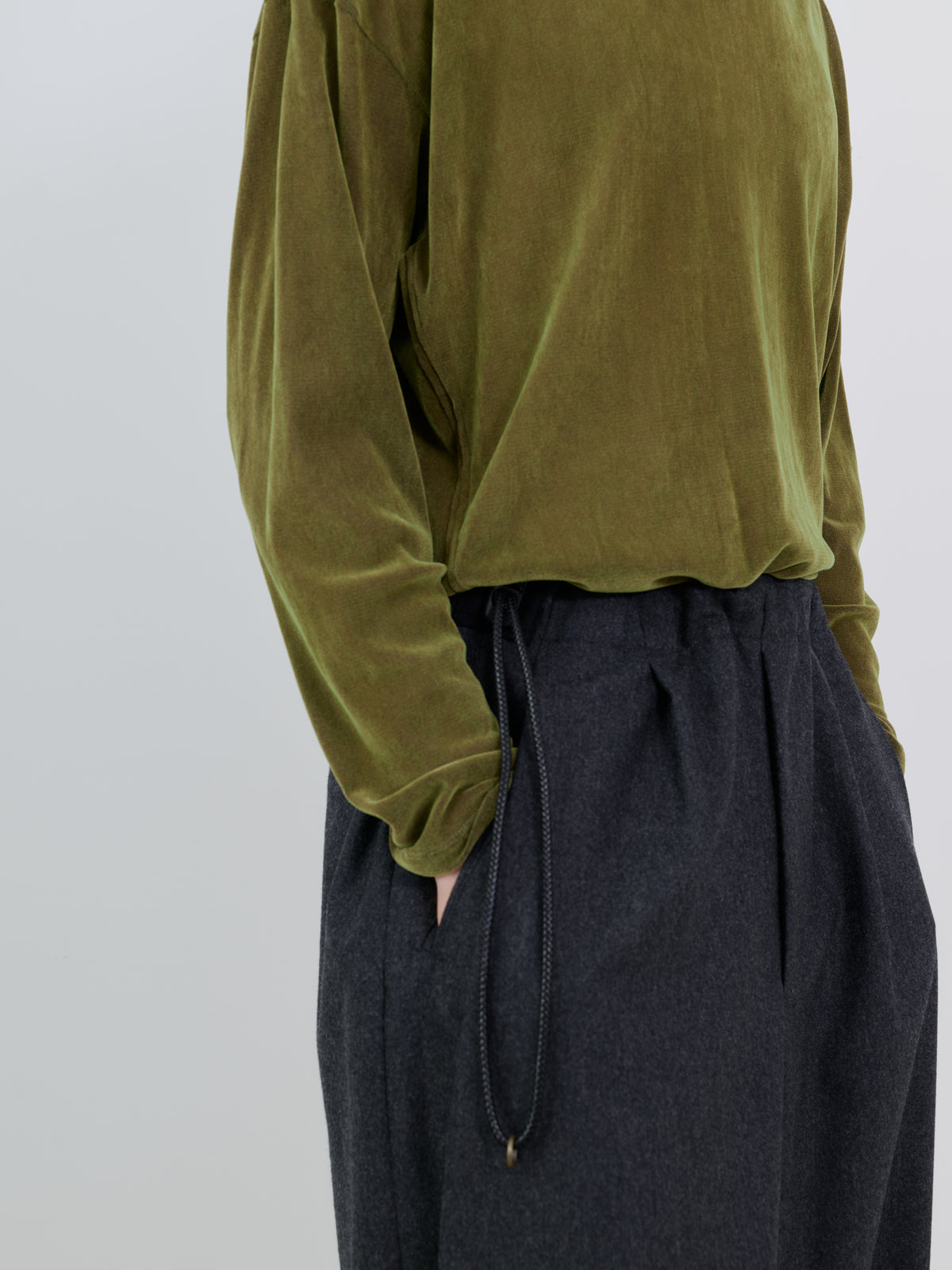 WOOL CASHMERE POPLIN MELTON NO-BRAINER PANTS