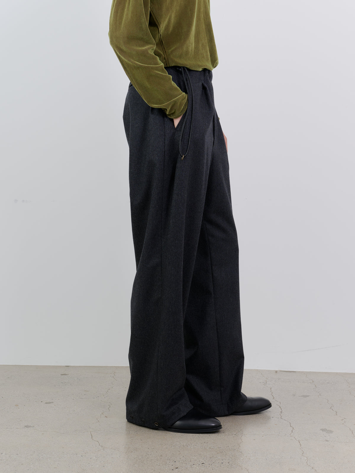 WOOL CASHMERE POPLIN MELTON NO-BRAINER PANTS