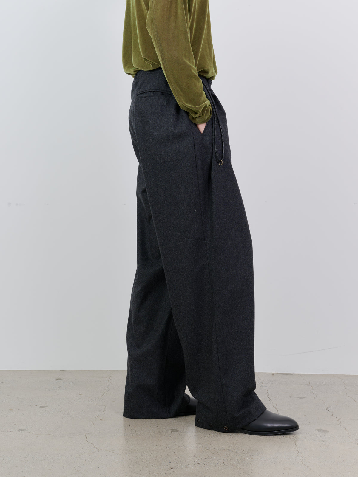 WOOL CASHMERE POPLIN MELTON NO-BRAINER PANTS