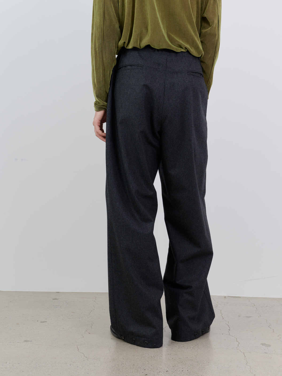 WOOL CASHMERE POPLIN MELTON NO-BRAINER PANTS