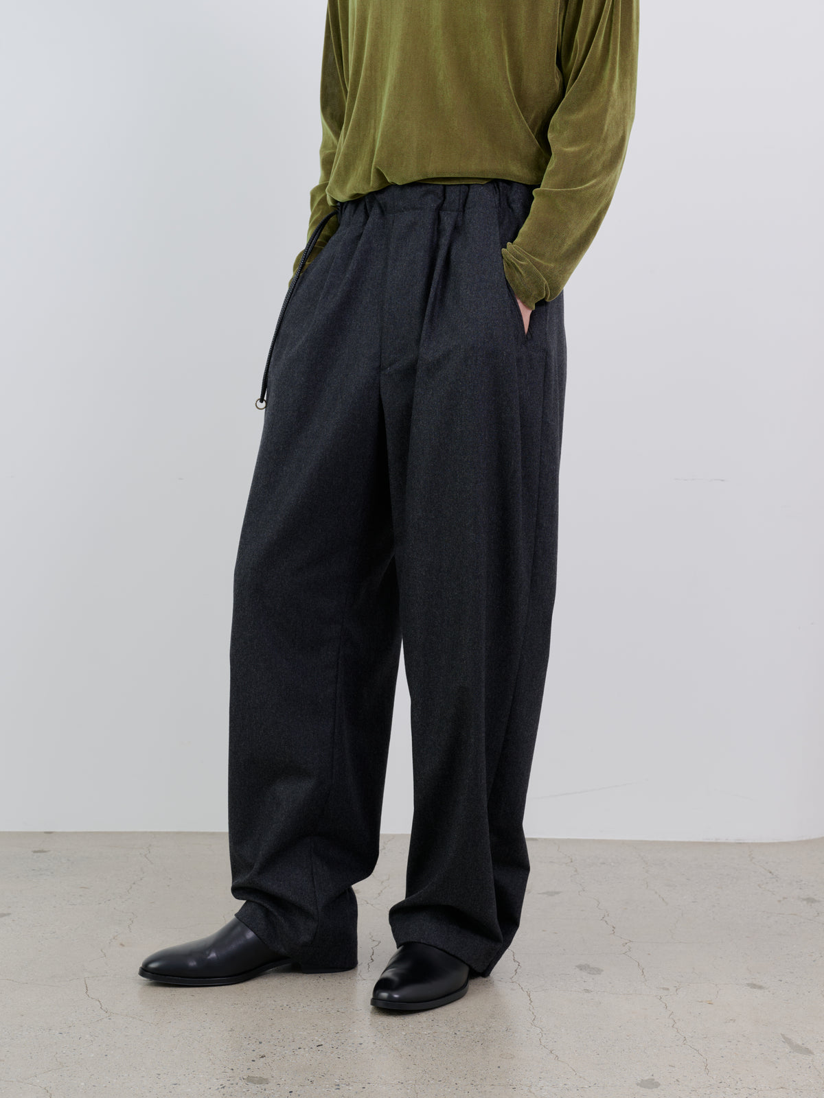 WOOL CASHMERE POPLIN MELTON NO-BRAINER PANTS