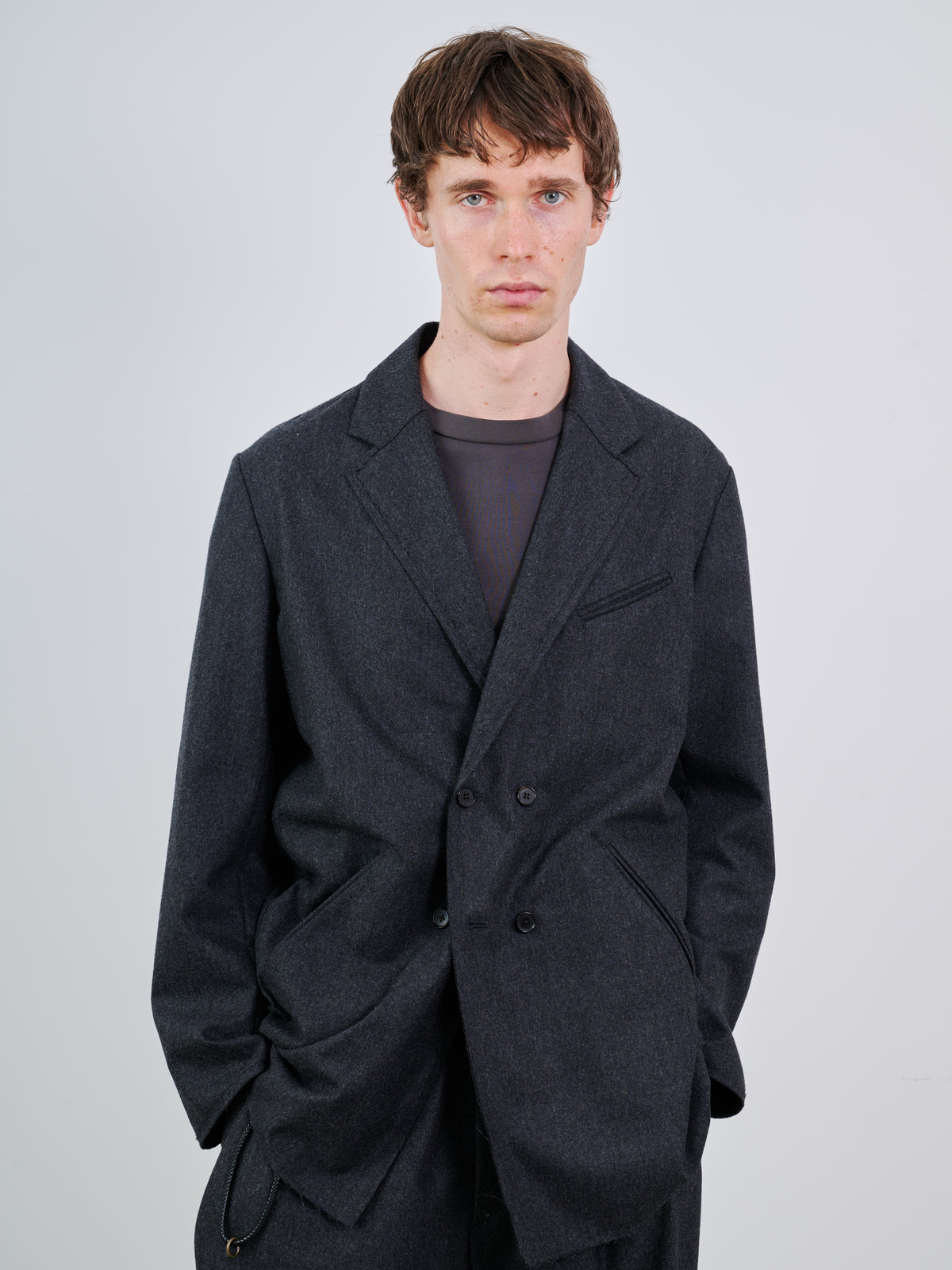 WOOL CASHMERE POPLIN MELTON JACKET
