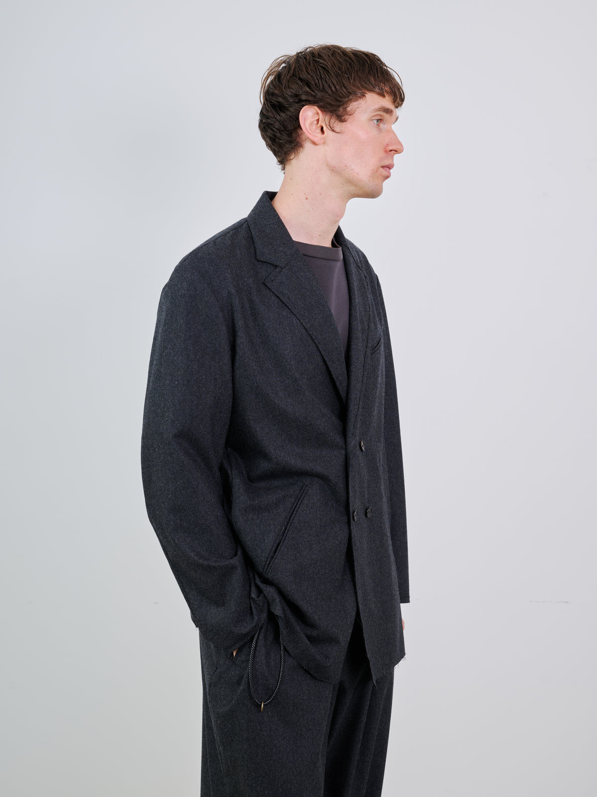 WOOL CASHMERE POPLIN MELTON JACKET