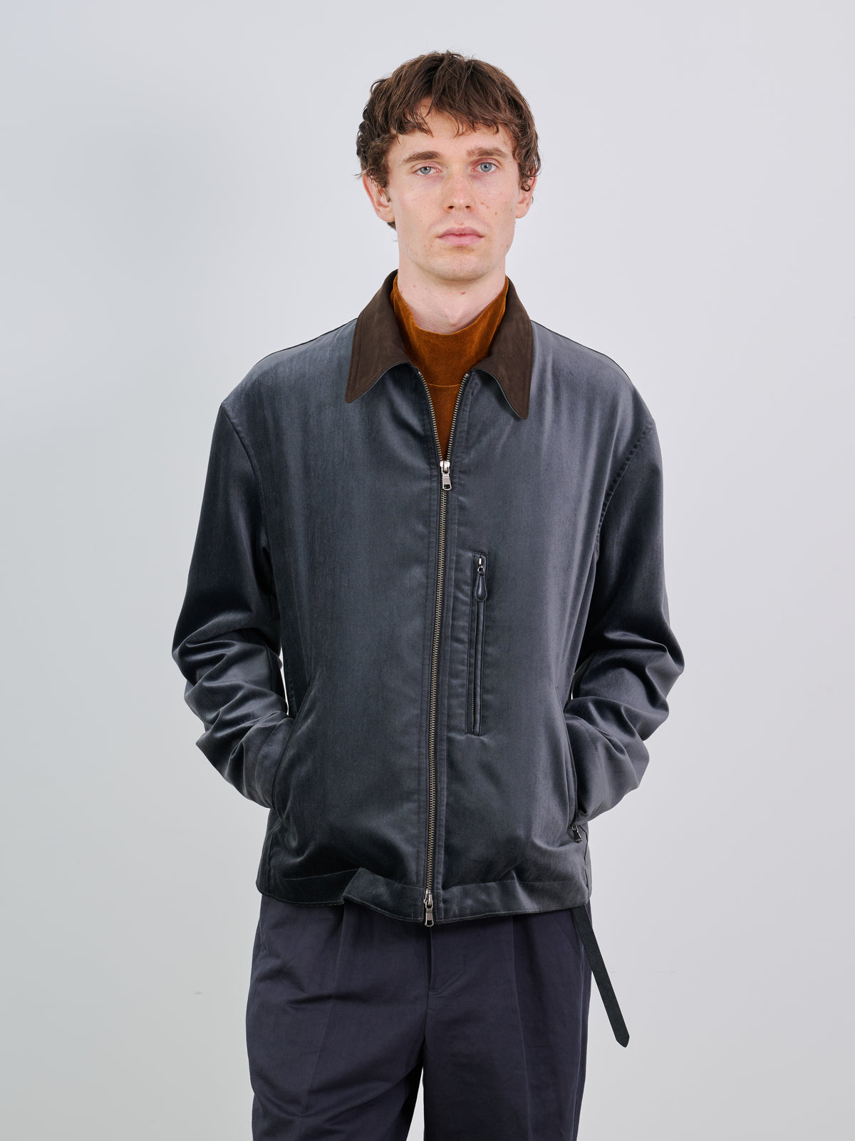 COTTON VELVET MINIMAL RIDING JACKET