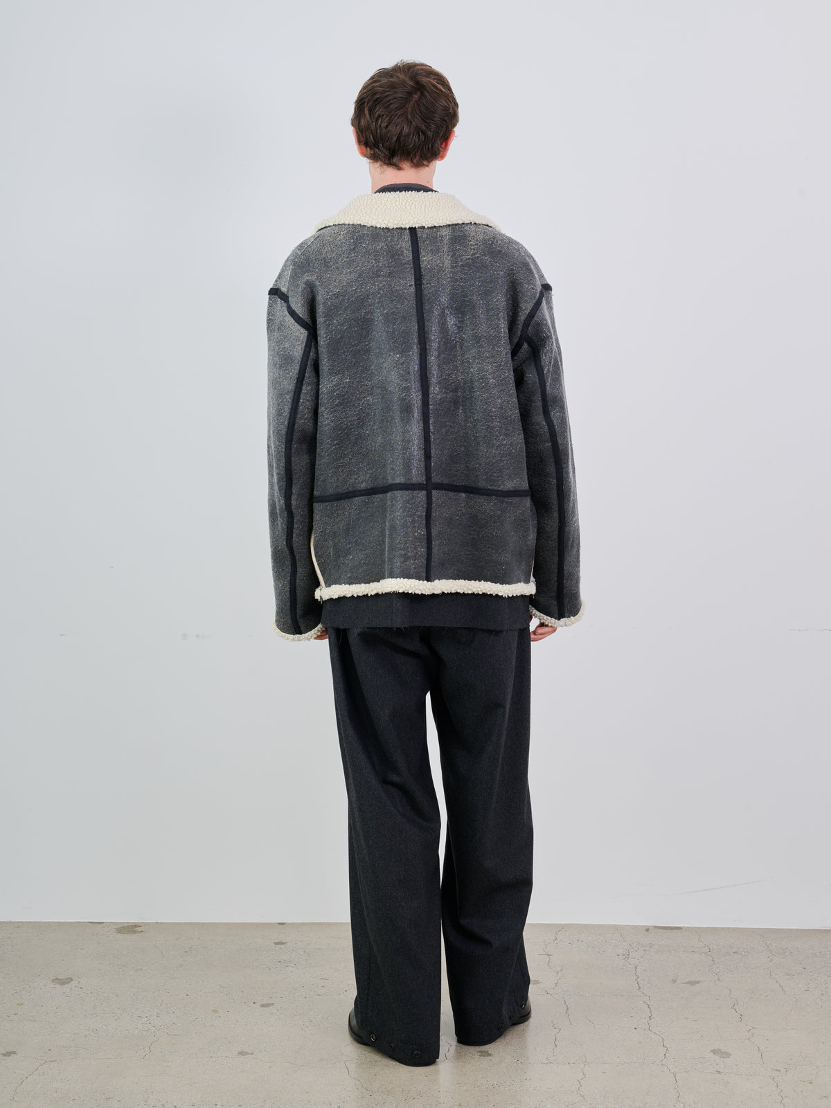 CRACK WOOL BOA BOMBER JACKET