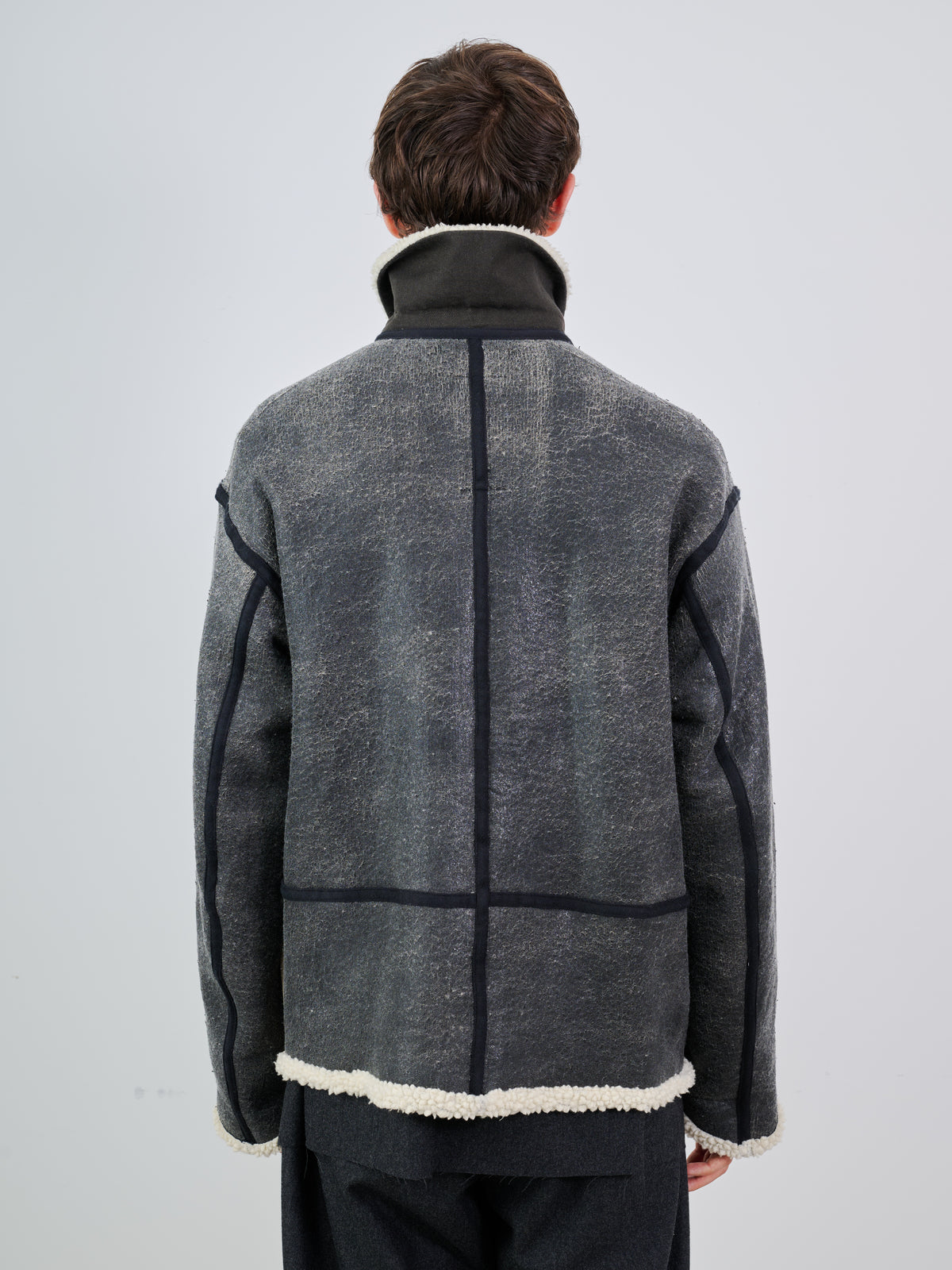 CRACK WOOL BOA BOMBER JACKET