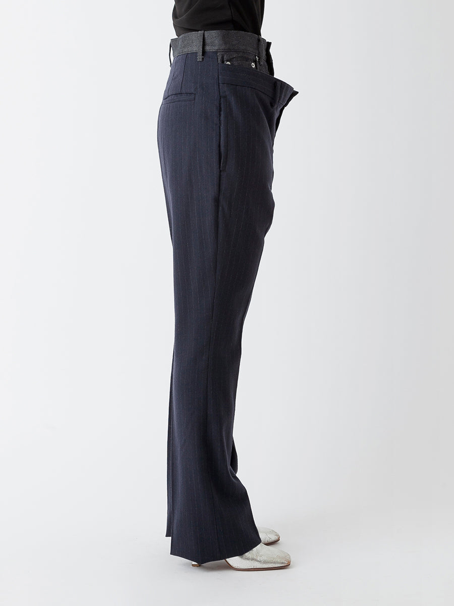 FLANNEL×DENIM REMAKE LAYERED PANTS