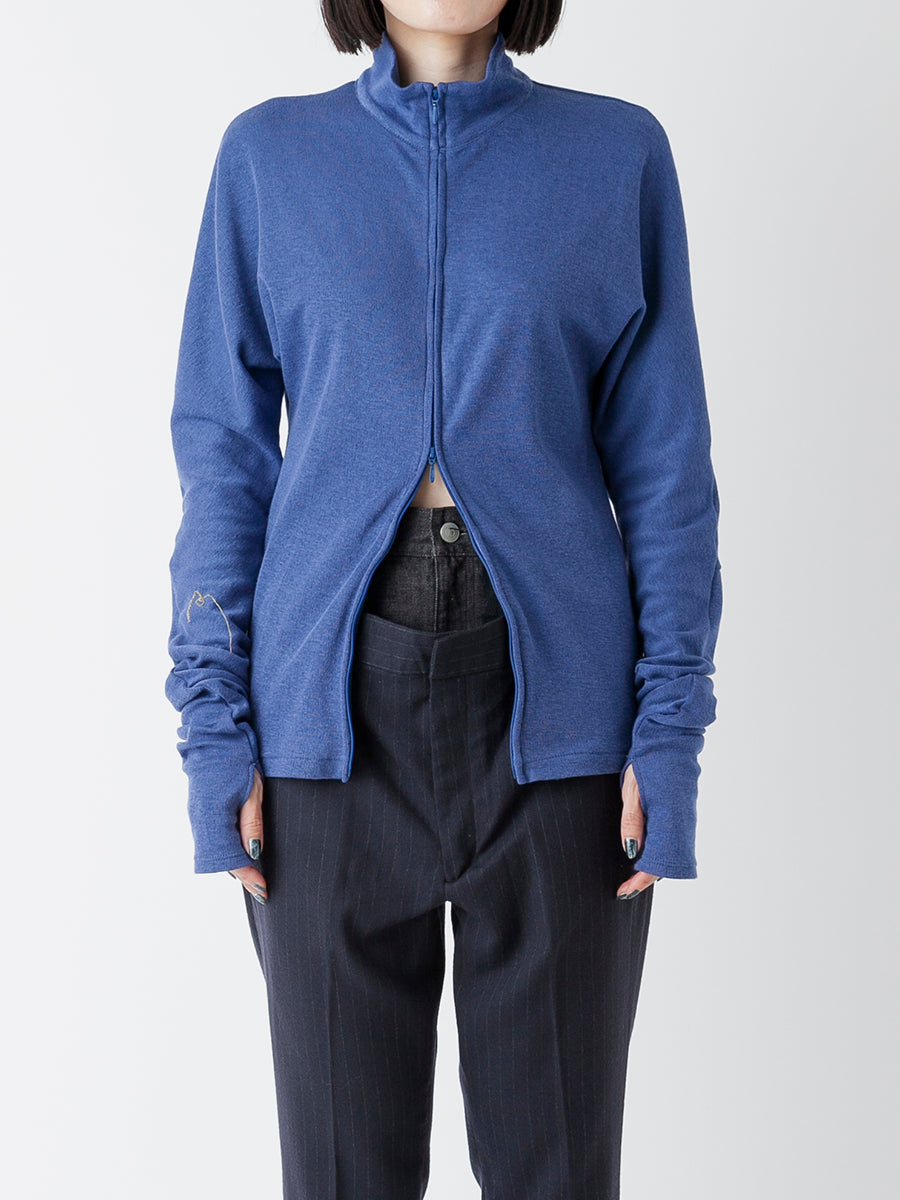 DOLMAN TIGHT FIT JERSEY ZIP TOP