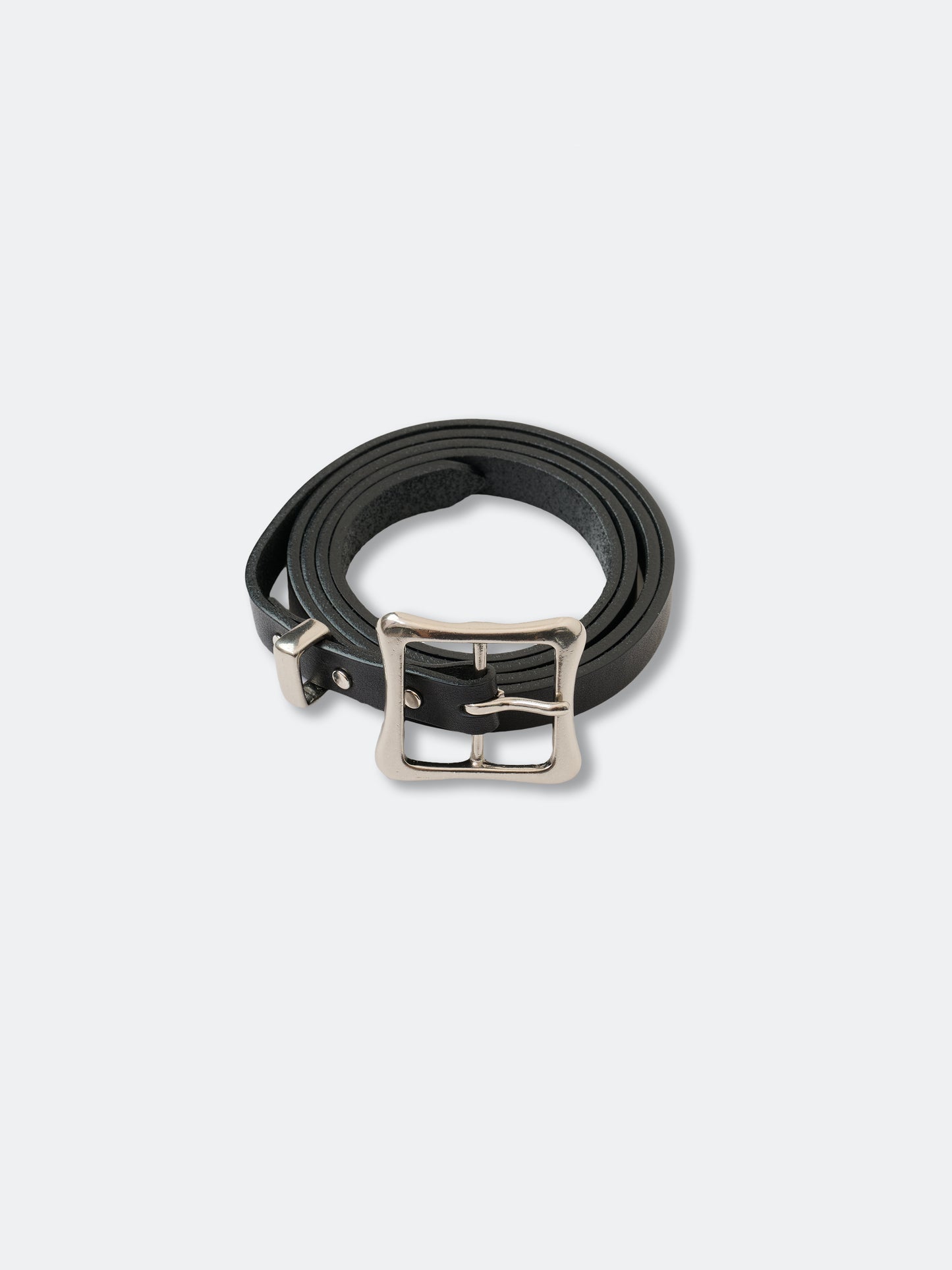FLOATING BACKLE LEATHER BELT
