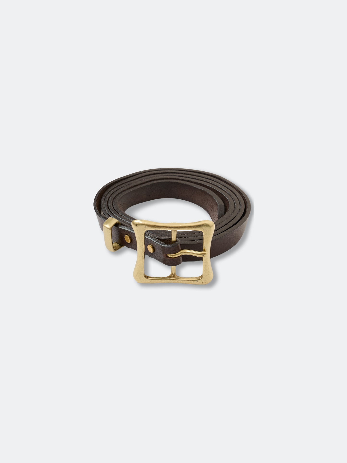 FLOATING BACKLE LEATHER BELT