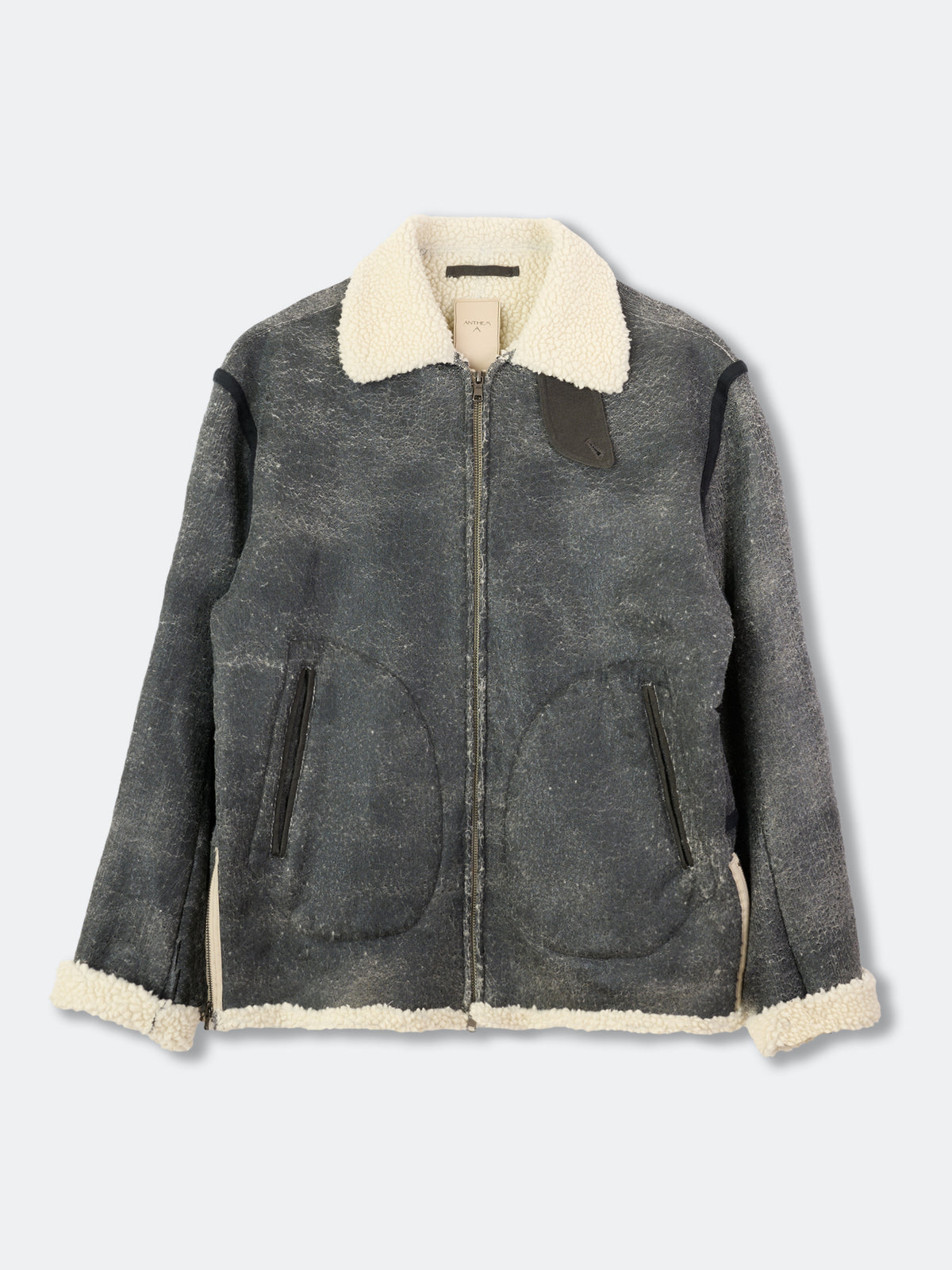 CRACK WOOL BOA BOMBER JACKET