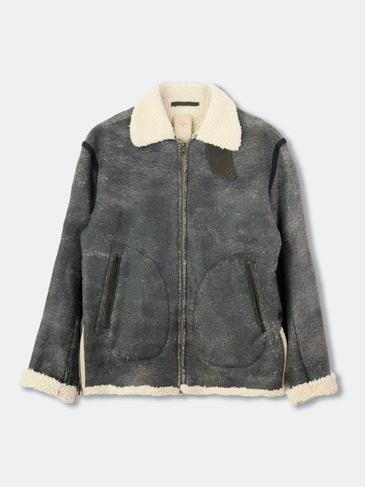 CRACK WOOL BOA BOMBER JACKET