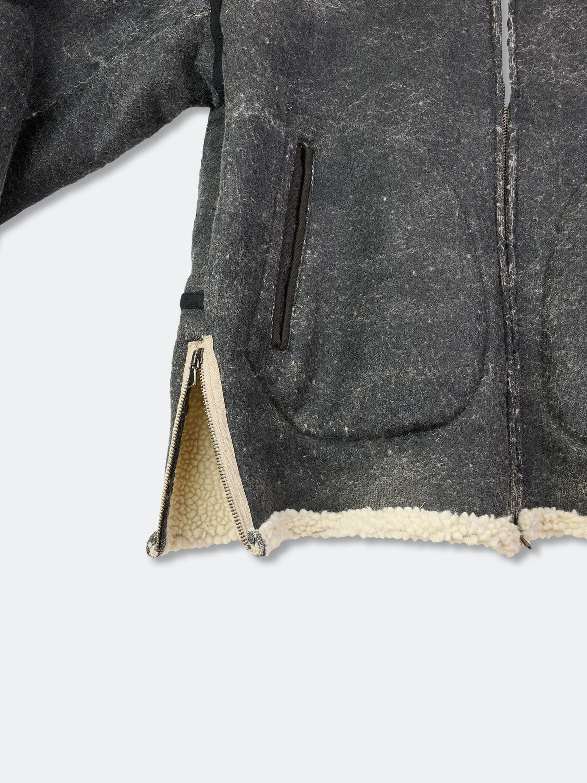 CRACK WOOL BOA BOMBER JACKET