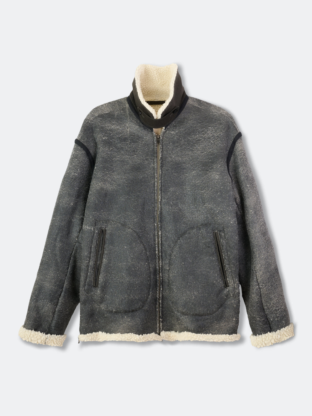 CRACK WOOL BOA BOMBER JACKET