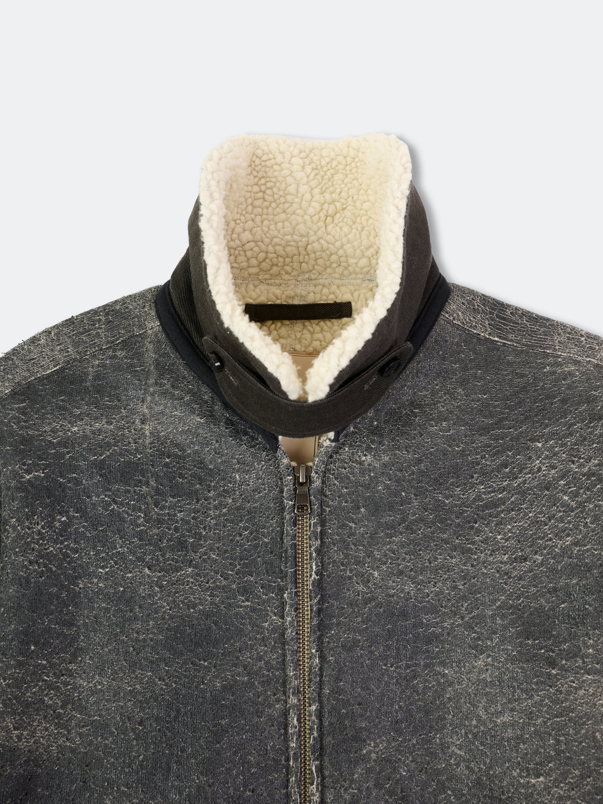 CRACK WOOL BOA BOMBER JACKET