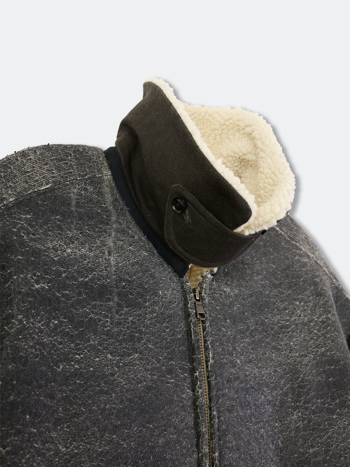 CRACK WOOL BOA BOMBER JACKET