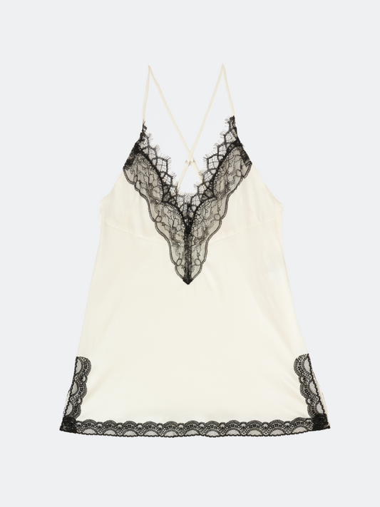 POWDERY SILK LACE CAMISOLE
