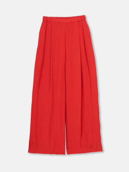 SILKY VISCOSE 2-TUCK FLARE EASY PANTS