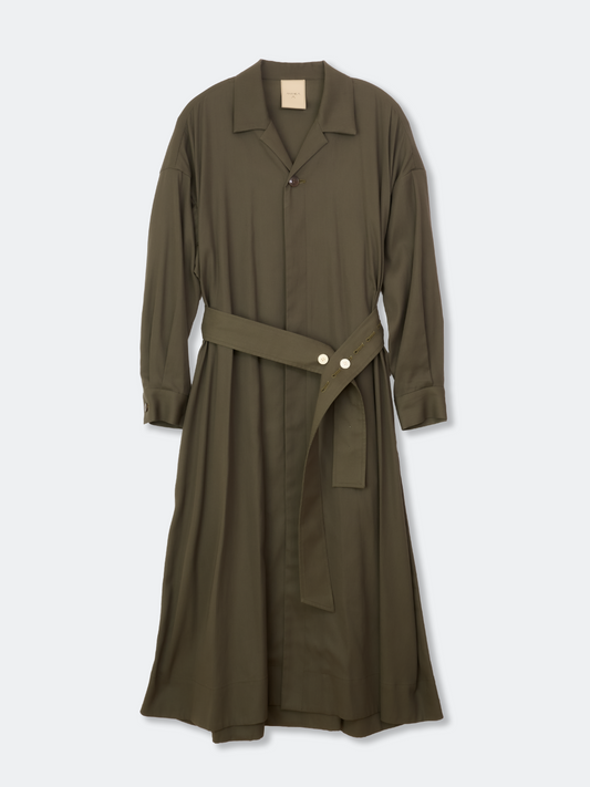 BELTED OVERCOAT SHIRT DRESS
