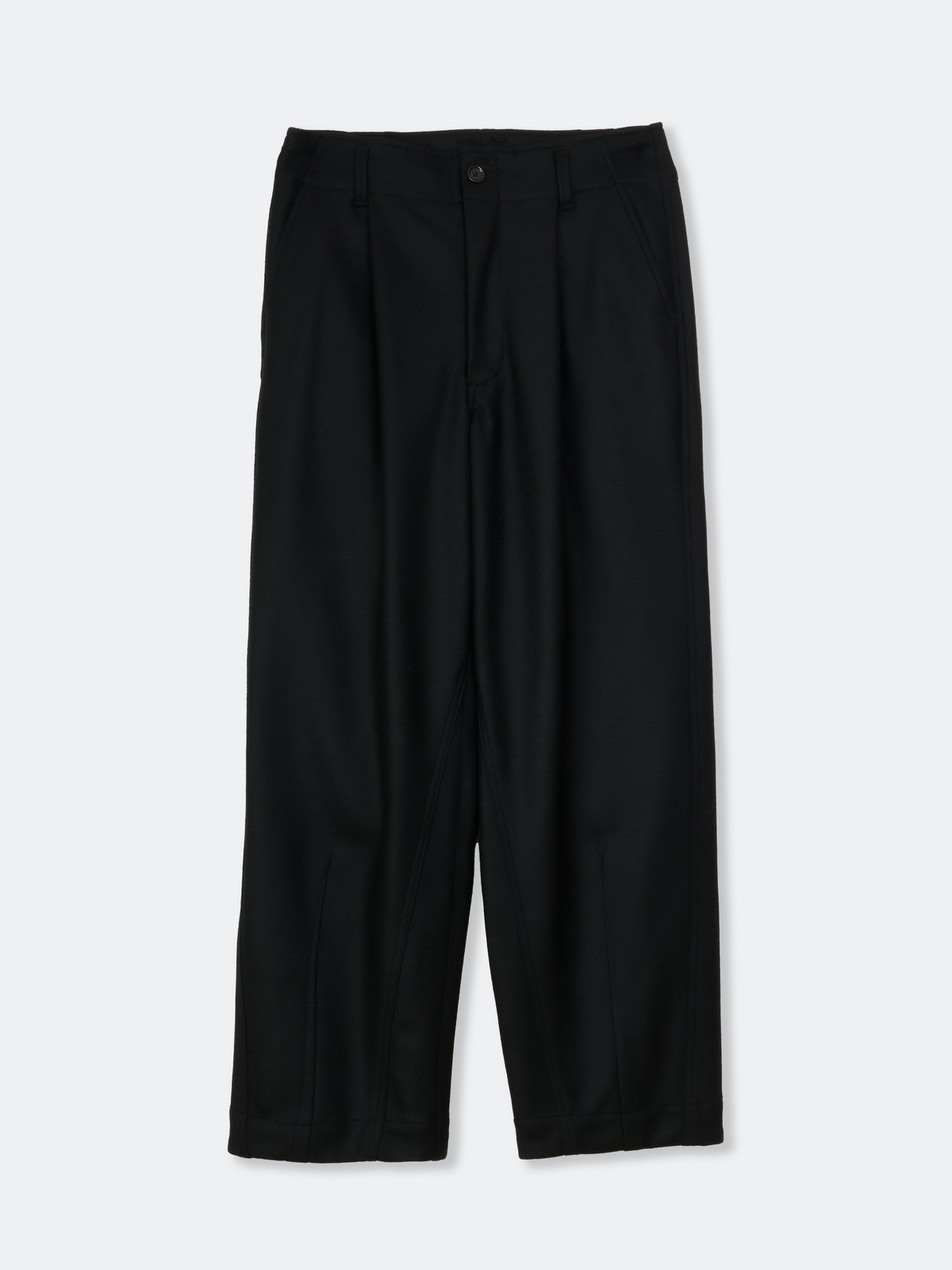 KNIT MELTON HEM TUCK PANTS