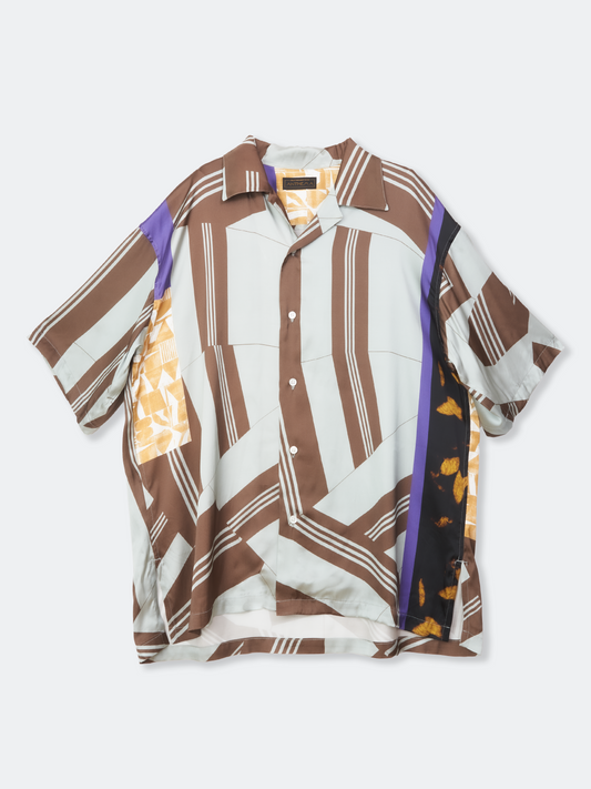 COLLAGE PRINTED OPEN COLLAR SHIRTS