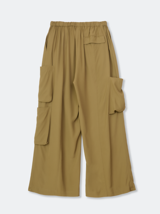 VISCOSE EASY WIDE CARGO PANTS