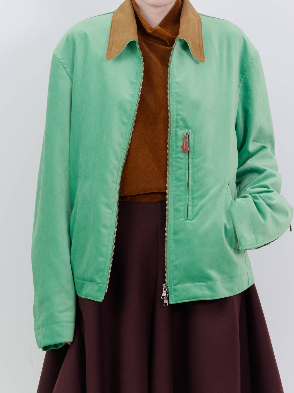 COTTON VELVET MINIMAL RIDING JACKET