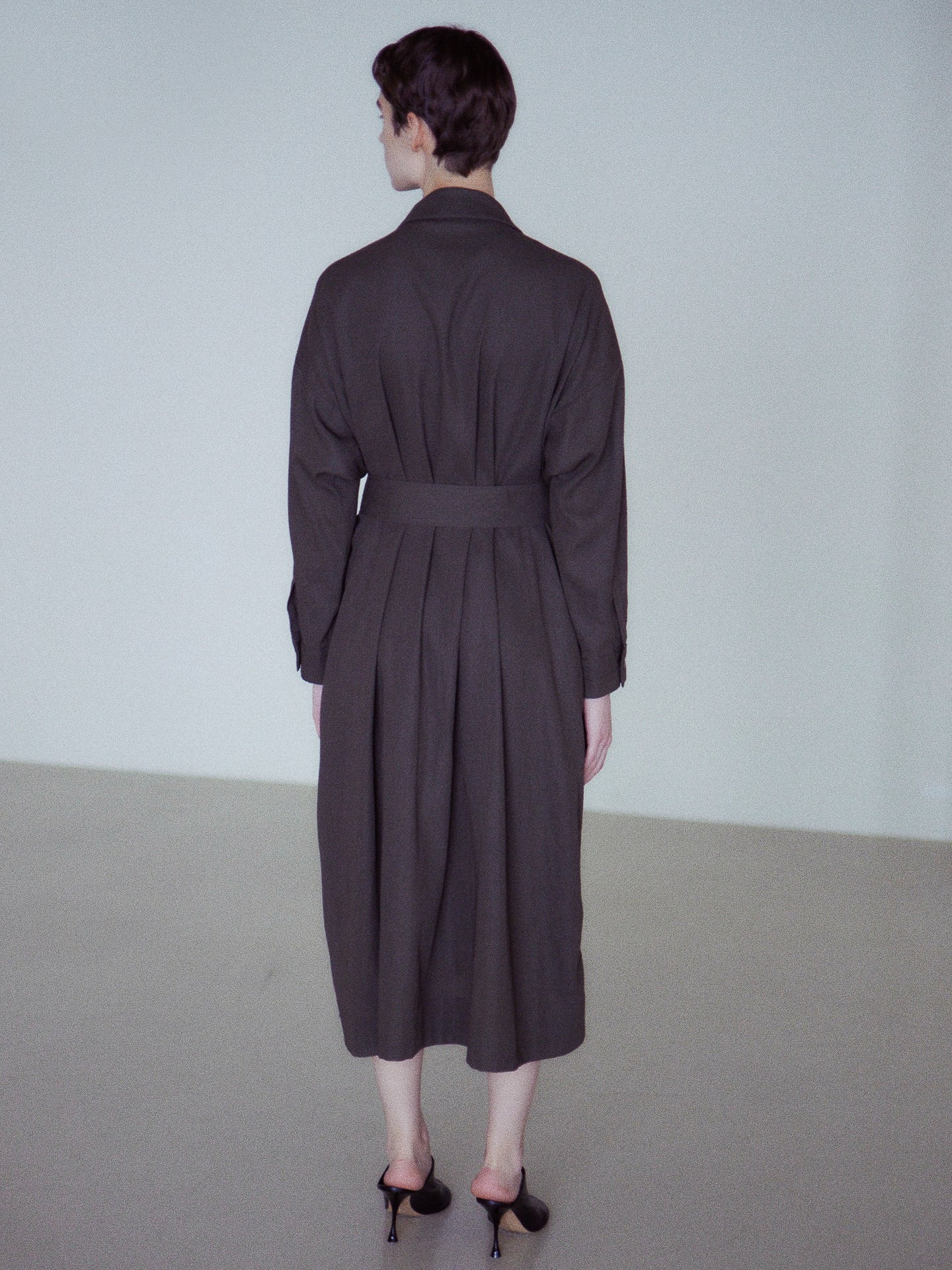 BELTED OVER COAT SHIRT DRESS
